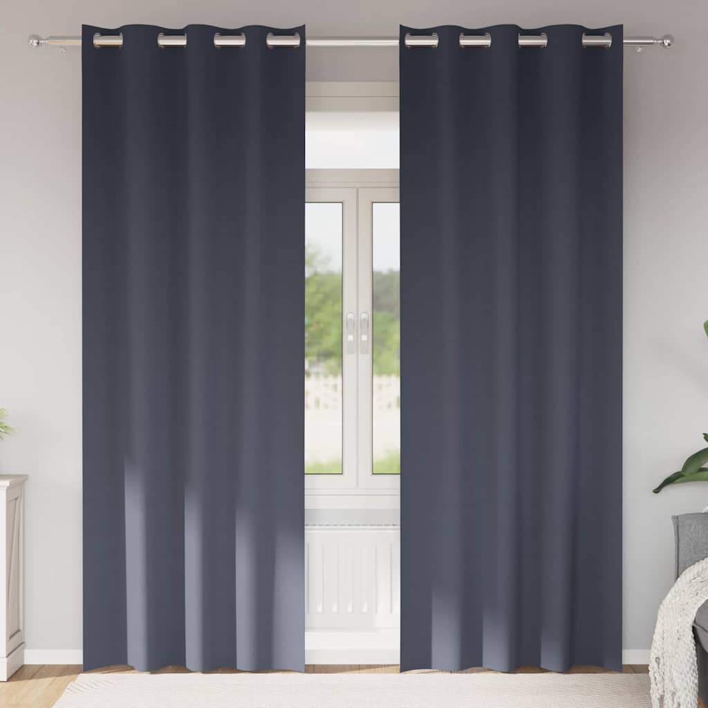 JUNG Vida Verdunkelungs-Vorhänge mit Ringen 2 pcs Anthrazit 245 x 140 cm