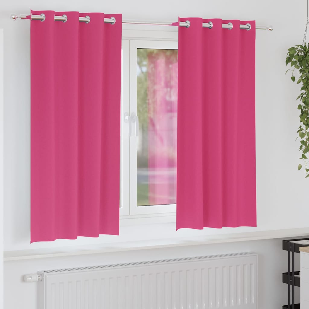 JUNG Vida Verdunkelungs-Vorhänge mit Ringen 2 pcs Helles Pink