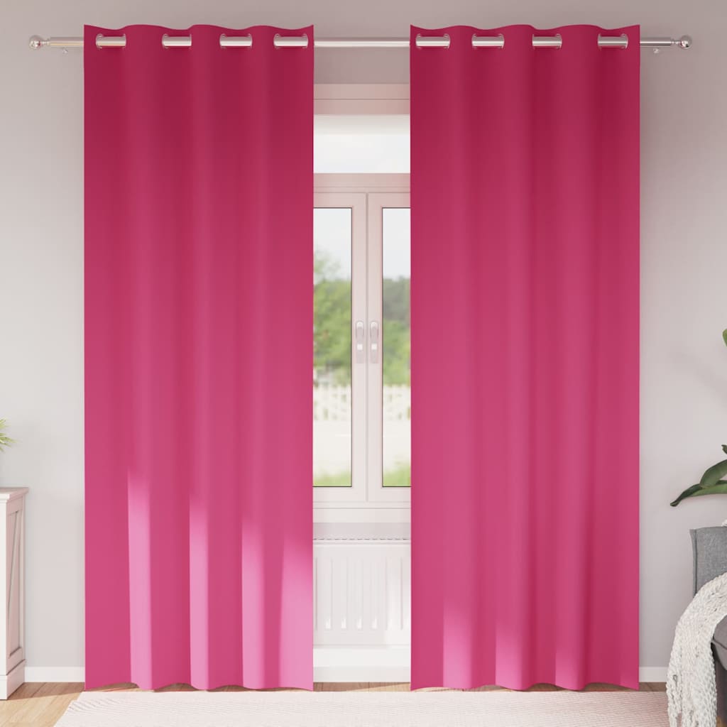 JUNG Vida Verdunkelungs-Vorhänge mit Ringen 2 pcs Helles Pink