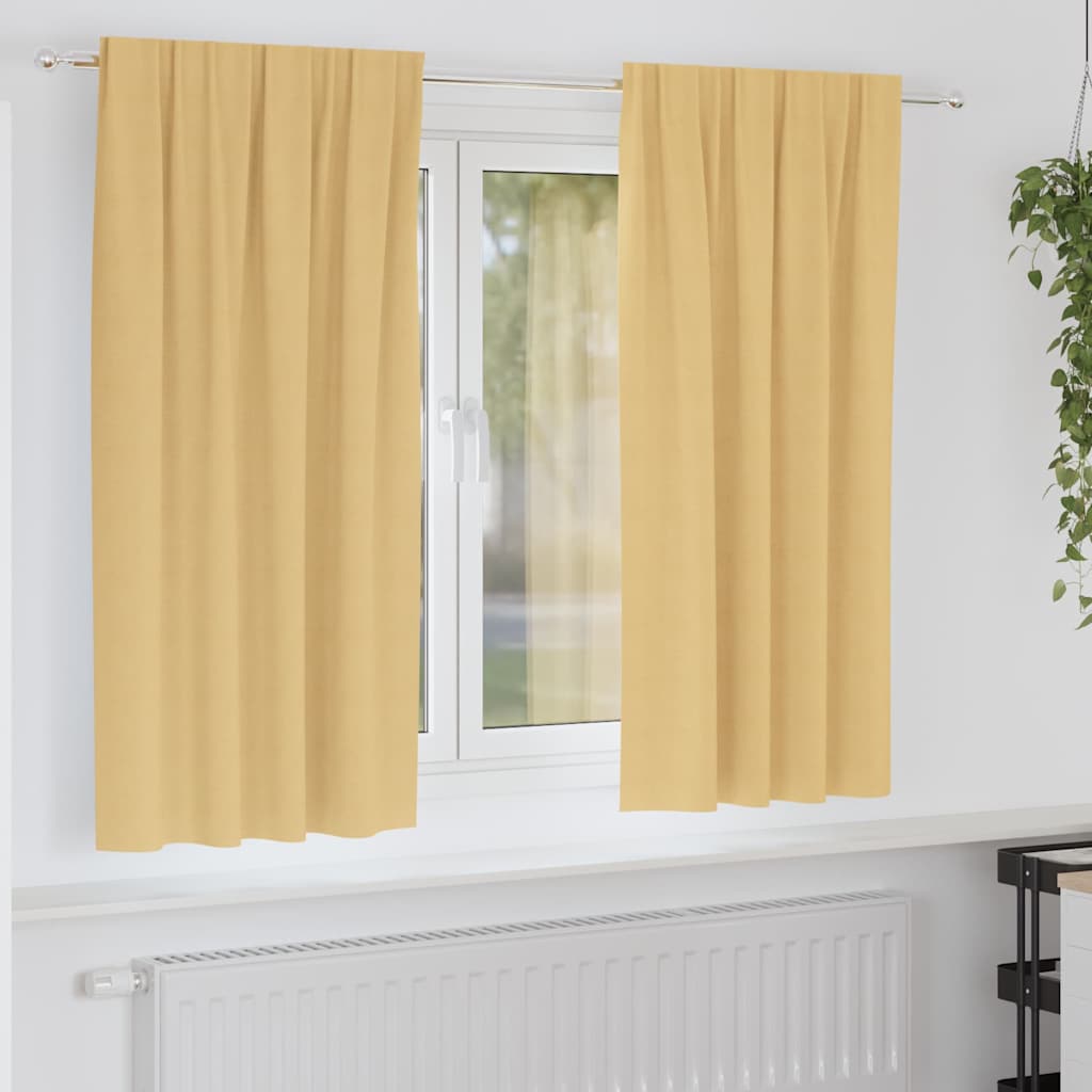 JUNG Vida Verdunkelungs-Vorhänge mit Ringen 2 pcs Beige 175 x 140 cm