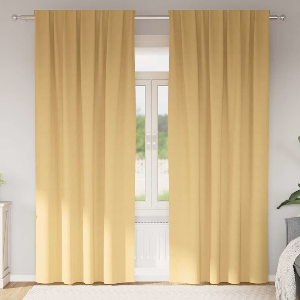 JUNG Vida Verdunkelungs-Vorhänge mit Ringen 2 pcs Beige 245 x 140 cm
