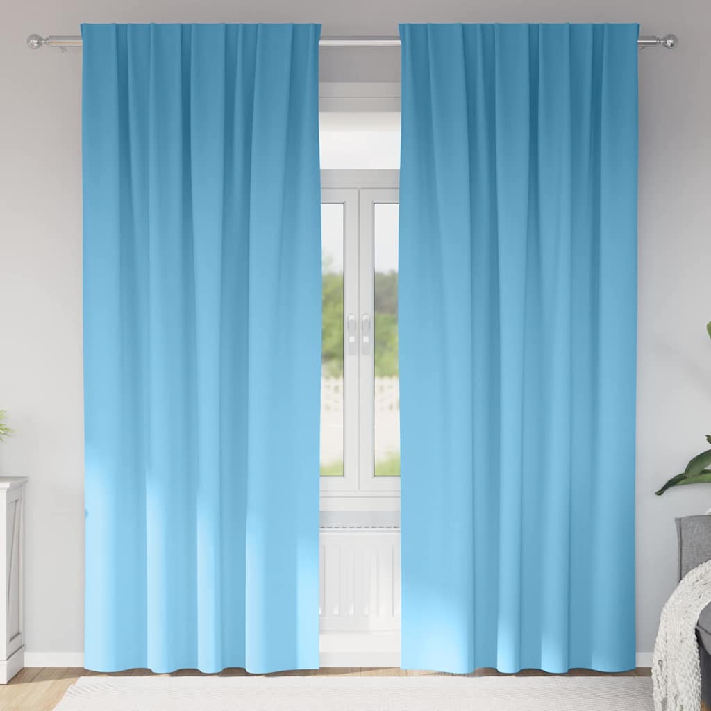 JUNG Vida Verdunkelungs-Vorhänge mit Ringen 2 pcs Himmelblau 245 x 140 cm