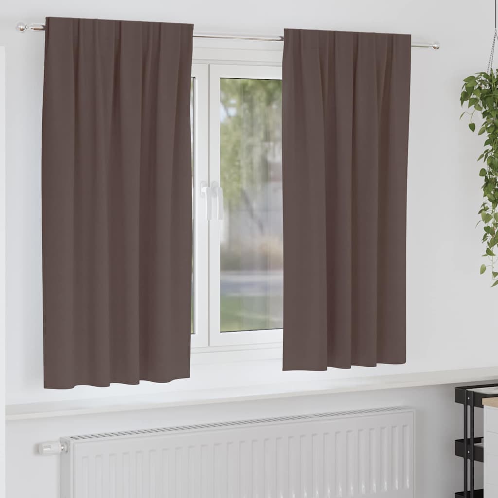 JUNG Vida Verdunkelungs-Vorhänge mit Ringen 2 pcs Dunkelbraun