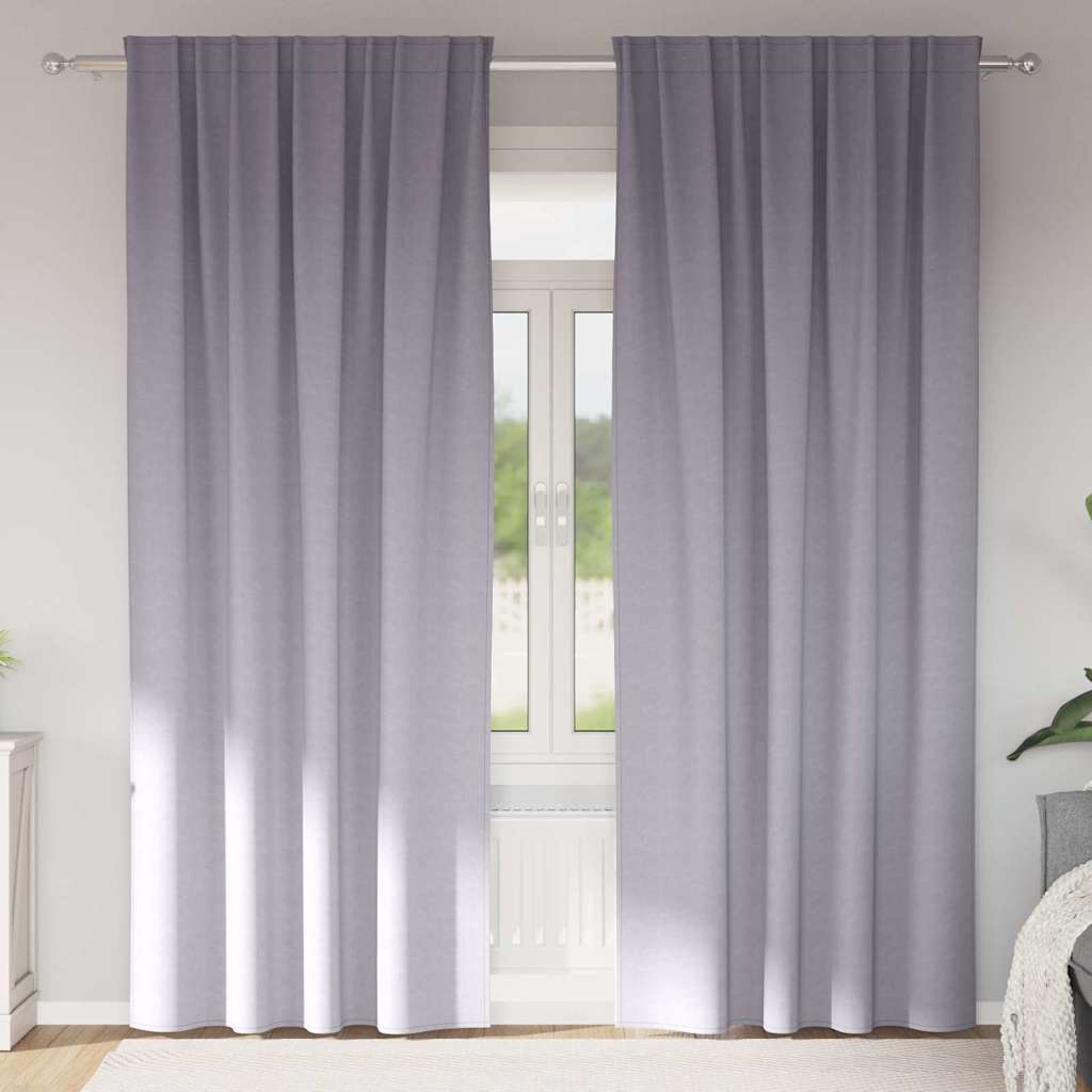 JUNG Vida Verdunkelungs-Vorhänge mit Ringen 2 pcs Metallic Grau