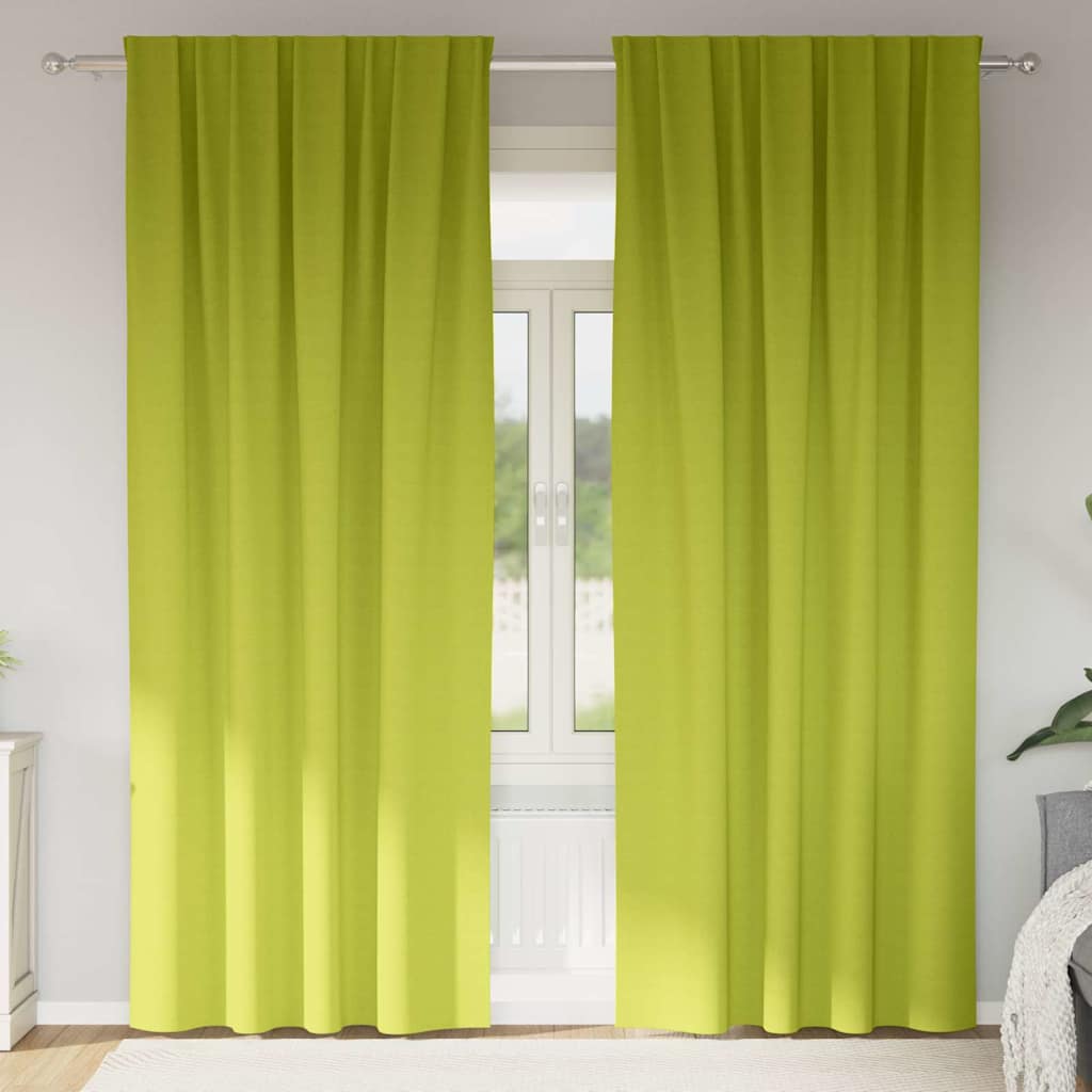 JUNG Vida Verdunkelungs-Vorhänge mit Ringen 2 pcs Grün 225 x 140 cm