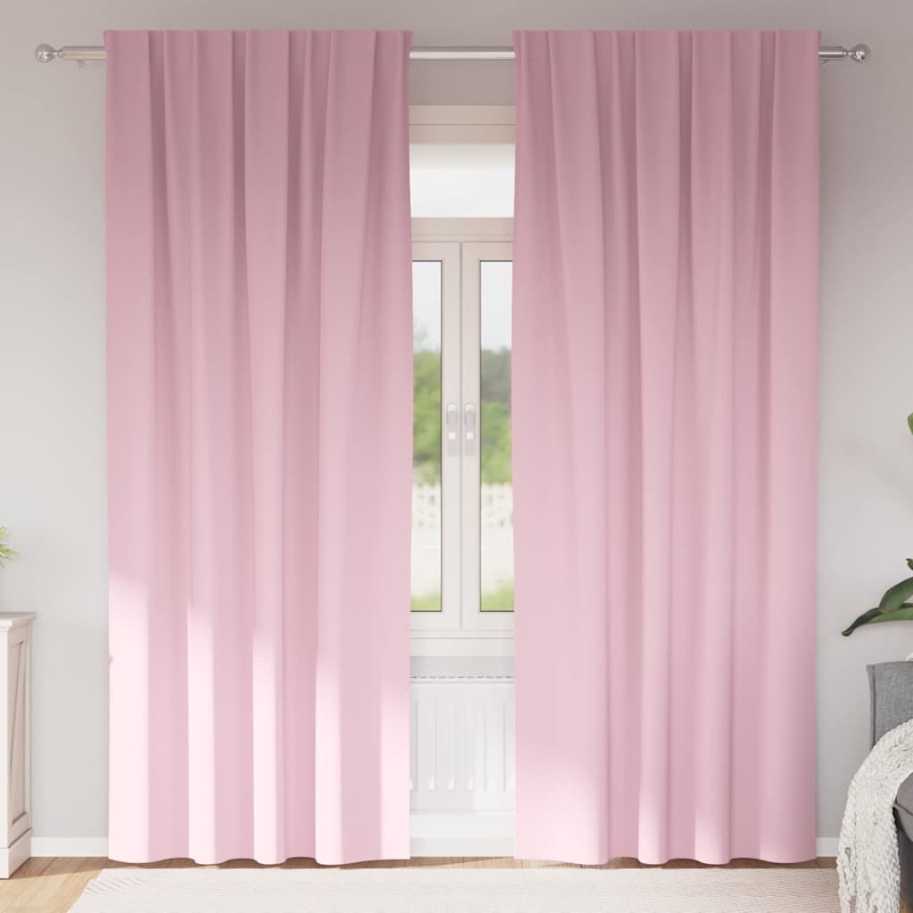 JUNG Vida Verdunkelungs-Vorhänge mit Ringen 2 pcs Babyrosa 245 x 140 cm