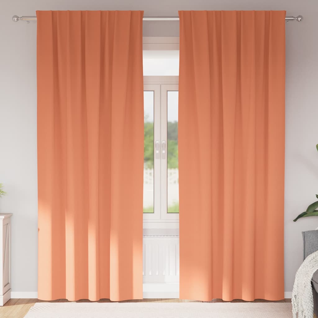 JUNG Vida Verdunkelungs-Vorhänge mit Ringen 2 pcs Terrakotta 260 x 140 cm