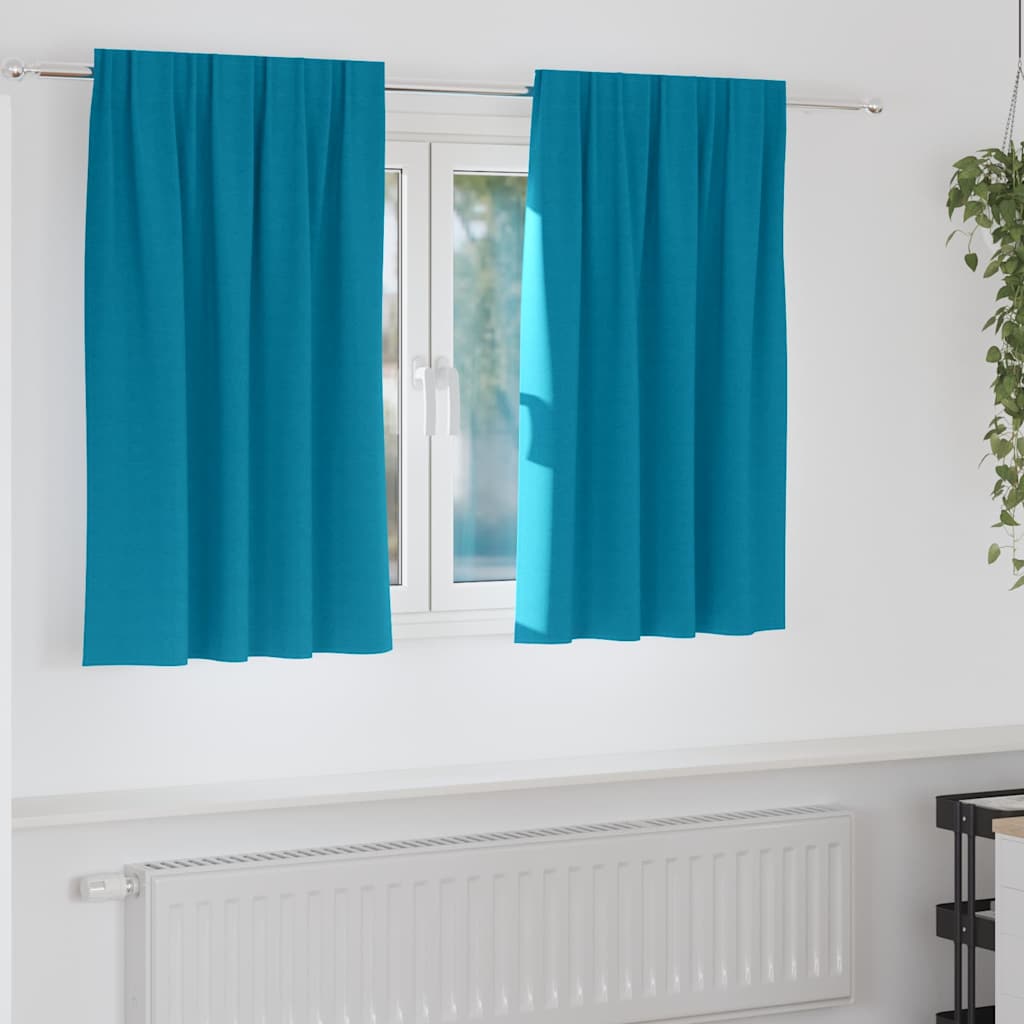 JUNG Vida Verdunkelungs-Vorhänge mit Ringen 2 pcs Türkis 140 x 140 cm