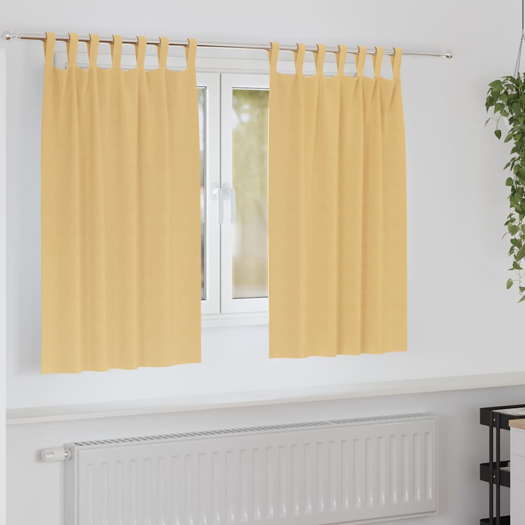 JUNG Vida Verdunkelungs-Vorhänge mit Ringen 2 pcs Beige 140 x 140 cm