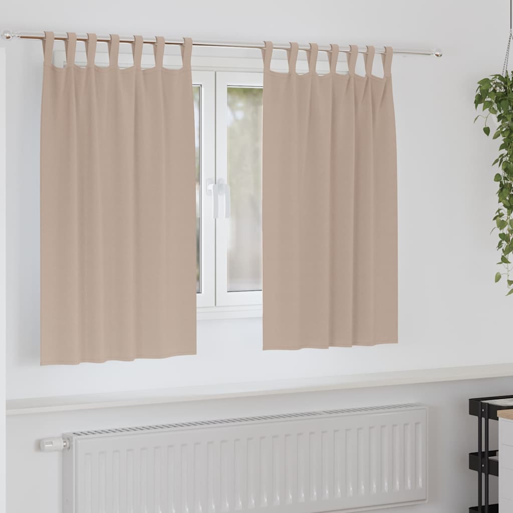 JUNG Vida Verdunkelungs-Vorhänge mit Ringen 2 pcs Taupe 140 x 140 cm