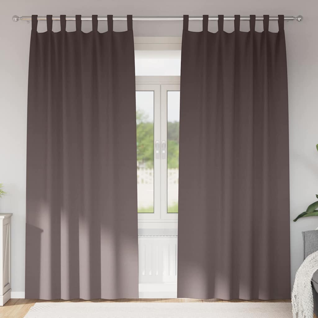 JUNG Vida Verdunkelungs-Vorhänge mit Ringen 2 pcs Dunkelbraun