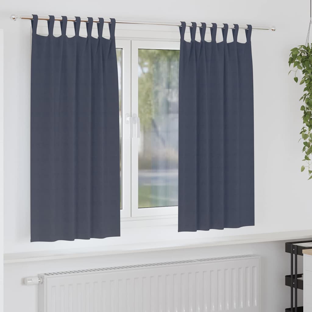 JUNG Vida Verdunkelungs-Vorhänge mit Ringen 2 pcs Anthrazit 175 x 140 cm