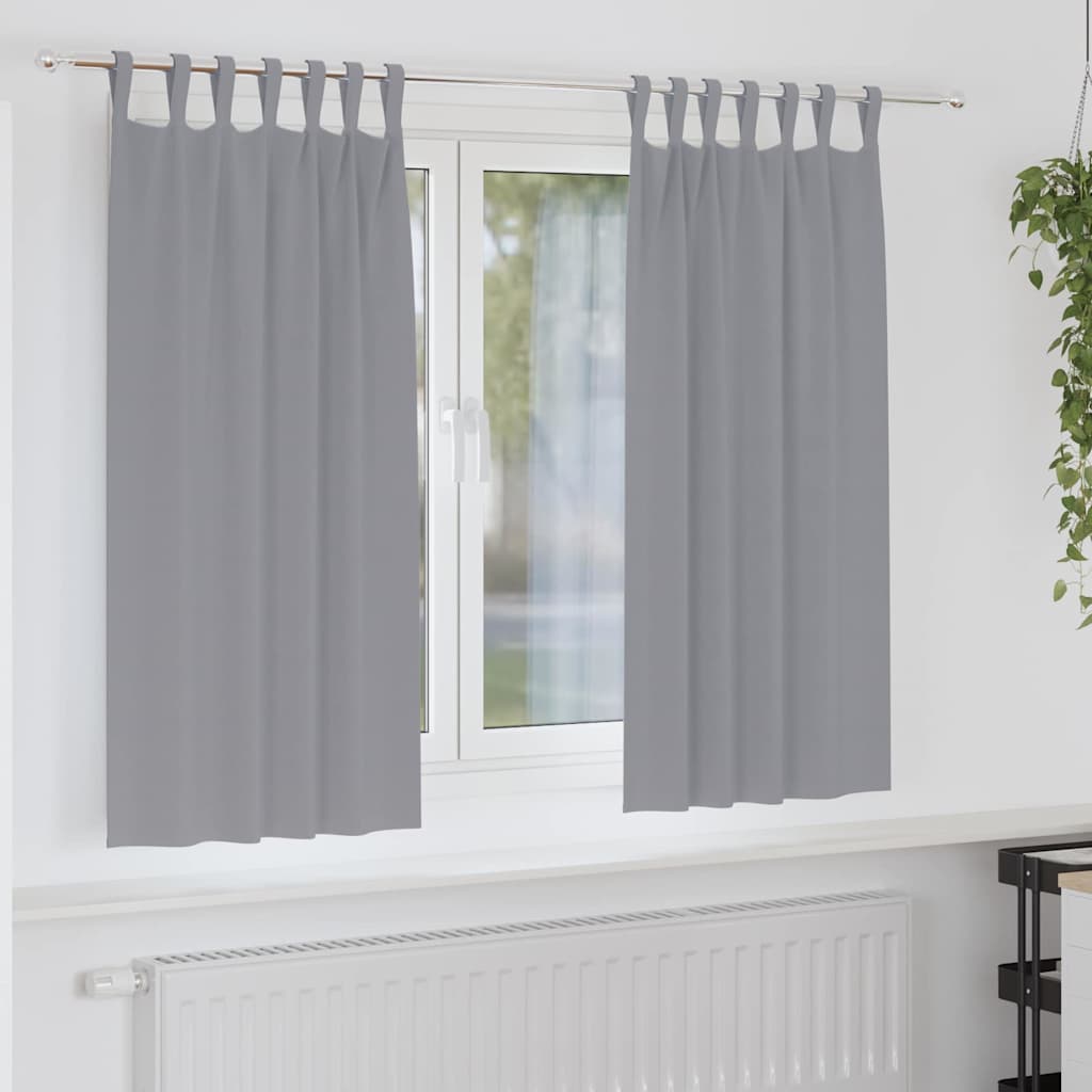 JUNG Vida Verdunkelungs-Vorhänge mit Ringen 2 pcs Hellgrau 175 x 140 cm