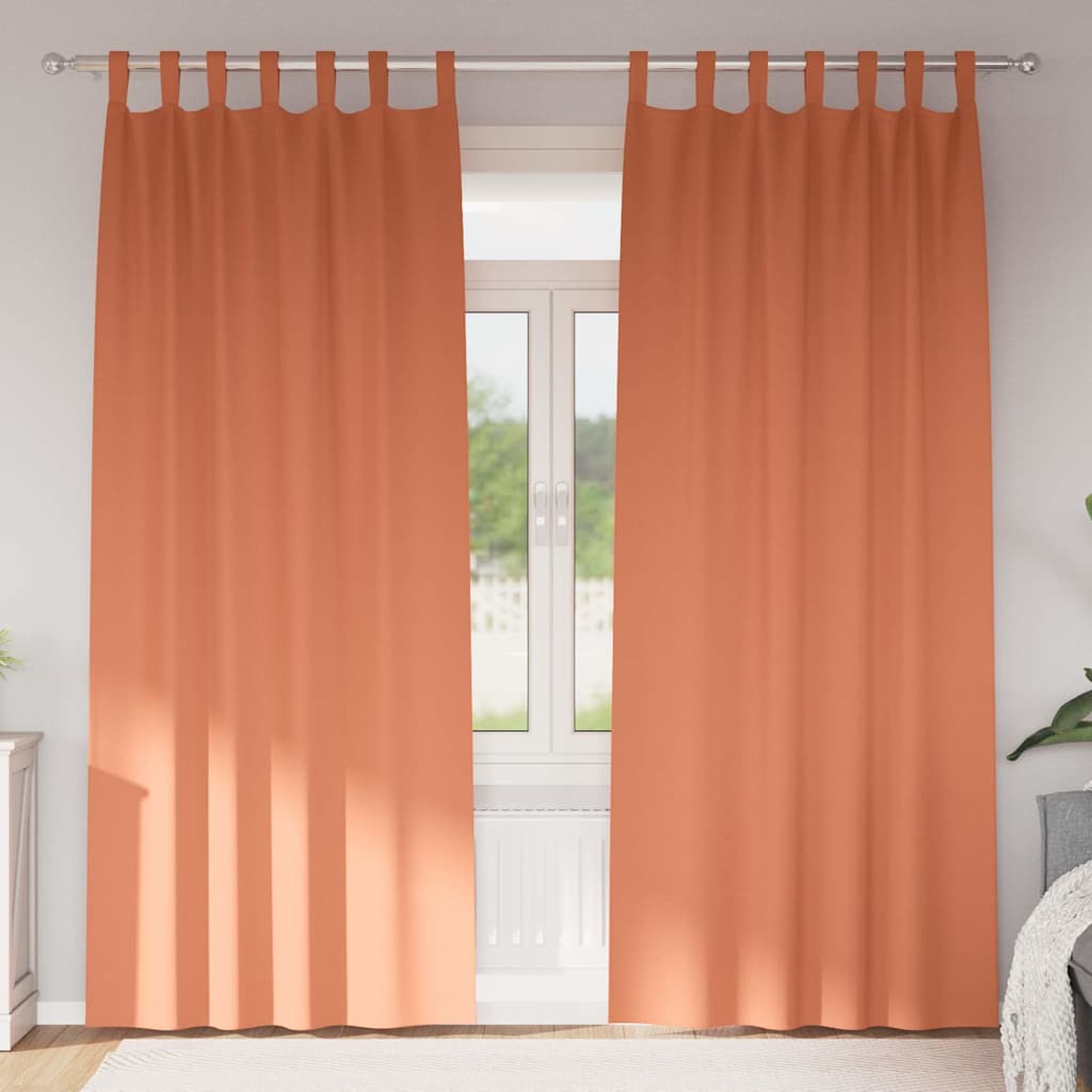 JUNG Vida Verdunkelungs-Vorhänge mit Ringen 2 pcs Terrakotta 260 x 140 cm