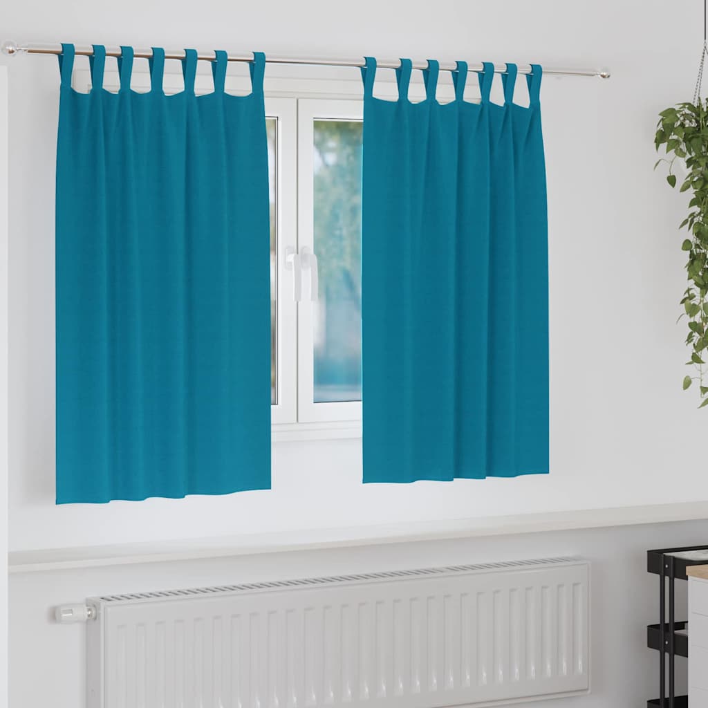 JUNG Vida Verdunkelungs-Vorhänge mit Ringen 2 pcs Türkis 140 x 140 cm