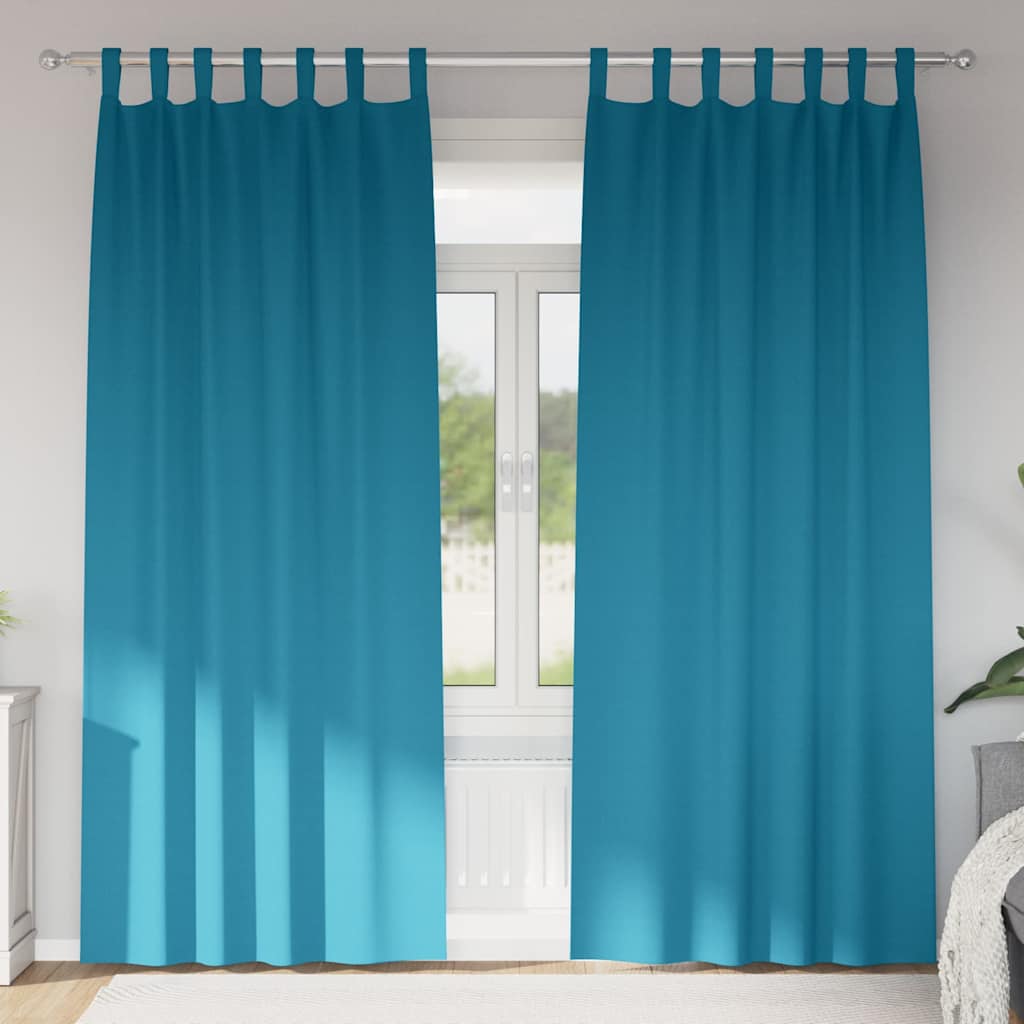JUNG Vida Verdunkelungs-Vorhänge mit Ringen 2 pcs Türkis 225 x 140 cm
