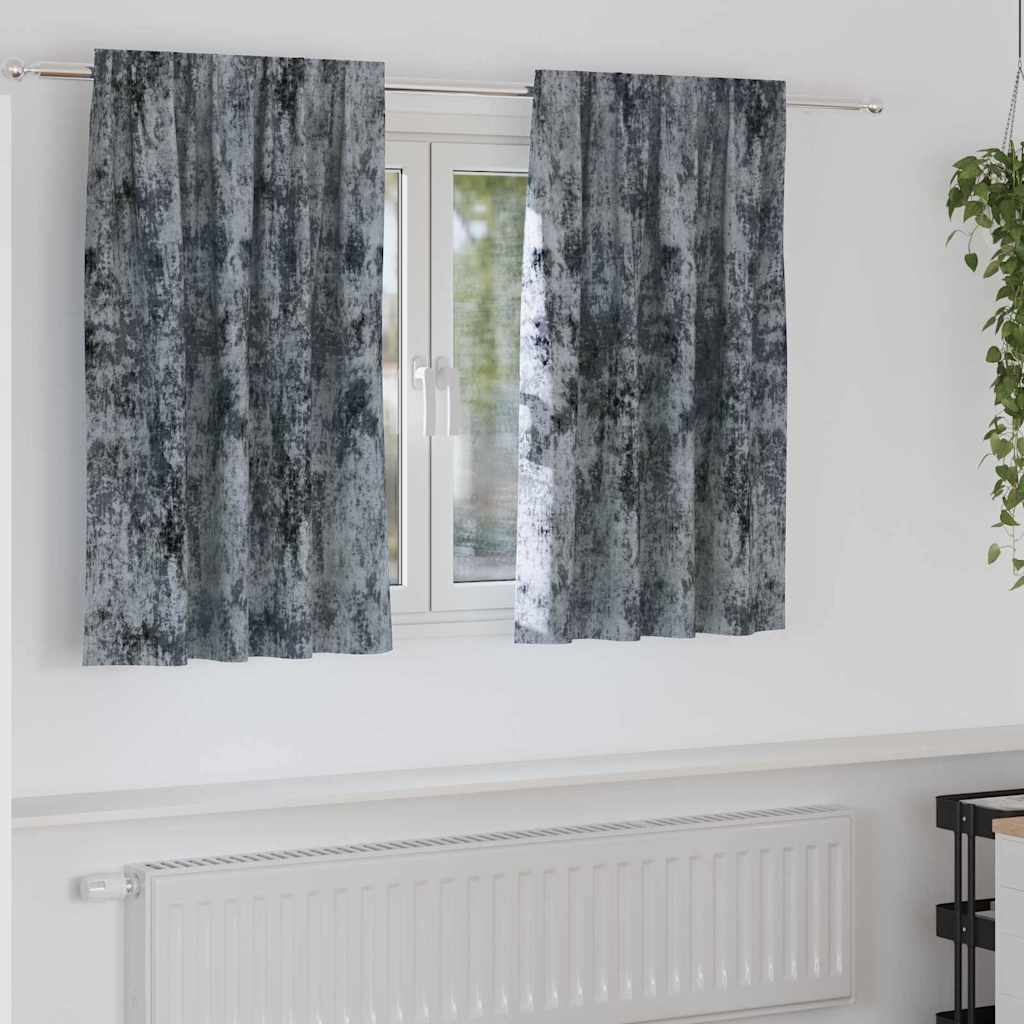 JUNG Vida Samtvorhänge mit Vorhängen 2 pcs Silber Grau 140 x 140 cm Samt
