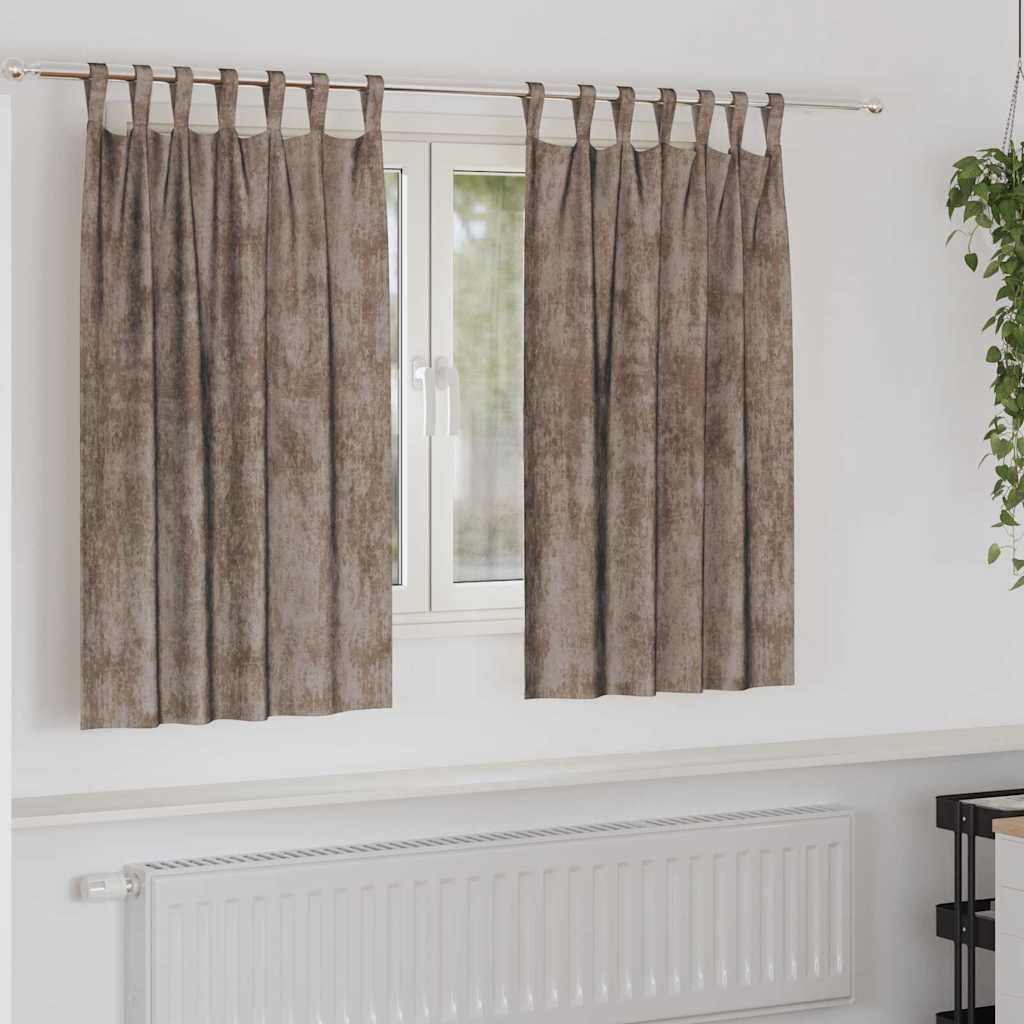JUNG Vida Samtvorhänge mit Vorhängen 2 pcs Cappuccino 140 x 140 cm Samt