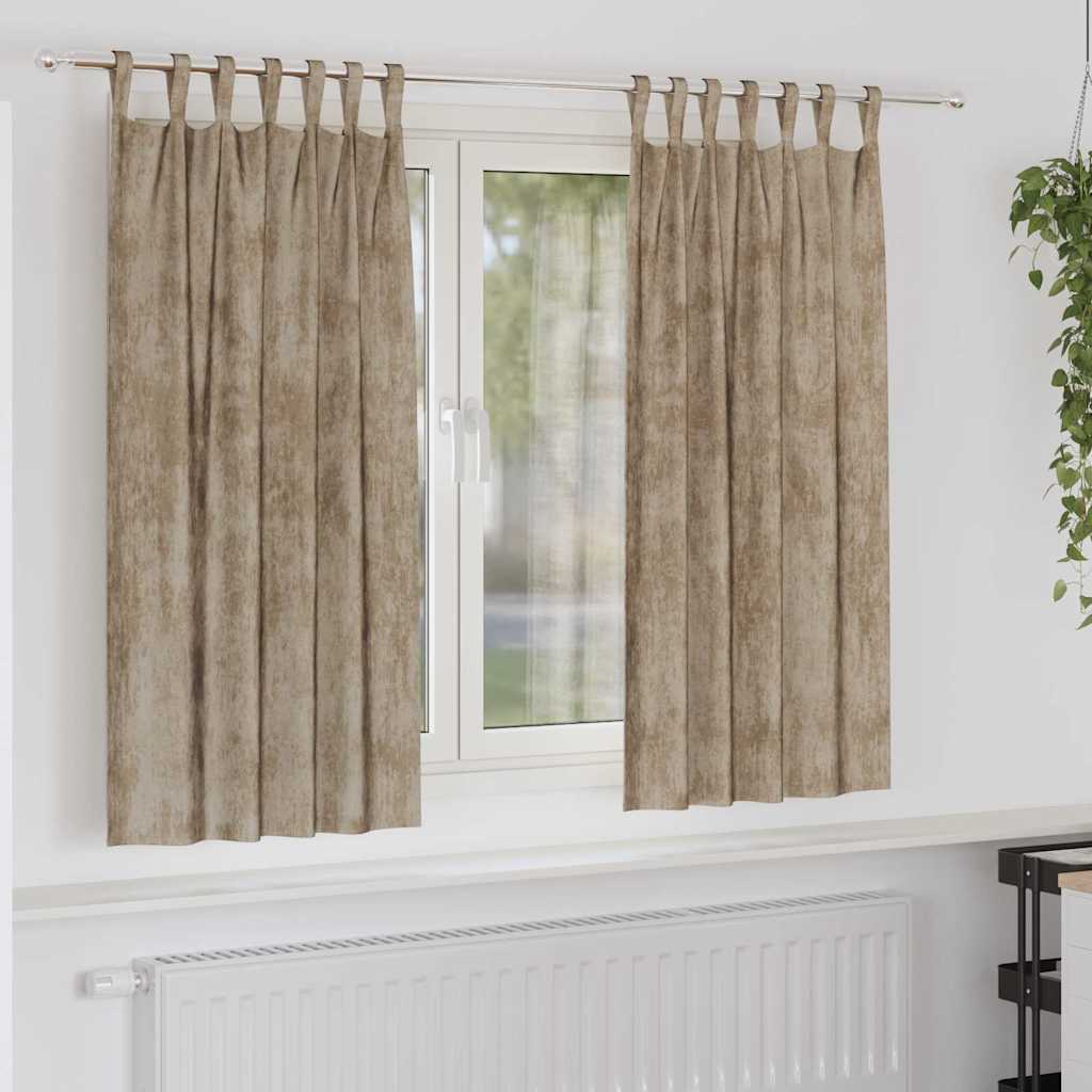 JUNG Vida Samtvorhänge mit Vorhängen 2 pcs Champagner 175 x 140 cm Samt