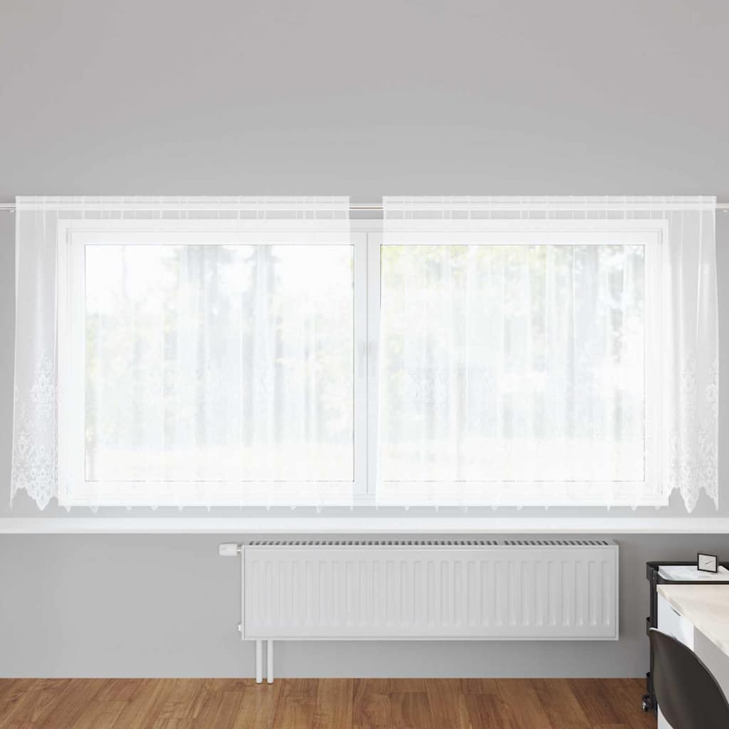 JUNG Vida Spitzenvorhang mit Vorhängen Floral Weiß 160 x 300 cm Polyester
