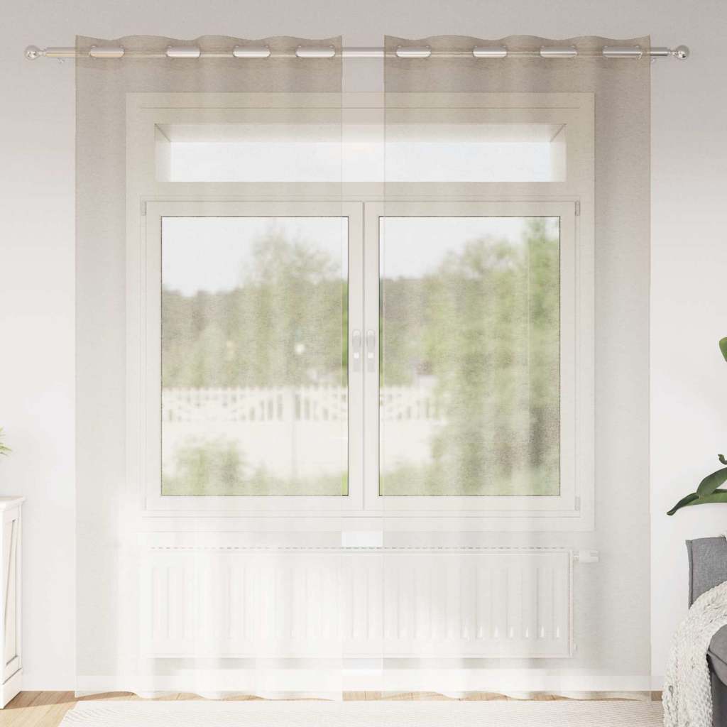 JUNG Vida Voile-Vorhang mit Vorhängen 2 pcs Sand 245 x 140 cm Polyester