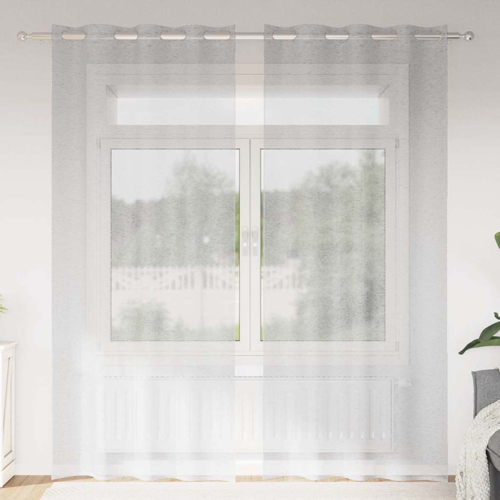 JUNG Vida Voile-Vorhang 2 pcs Hellgrau 245 x 140 cm Polyester