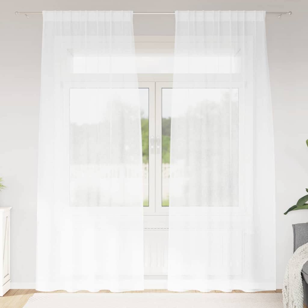 JUNG Vida Voile-Vorhang mit Vorhängen 2 pcs Weiß 225 x 140 cm Polyester