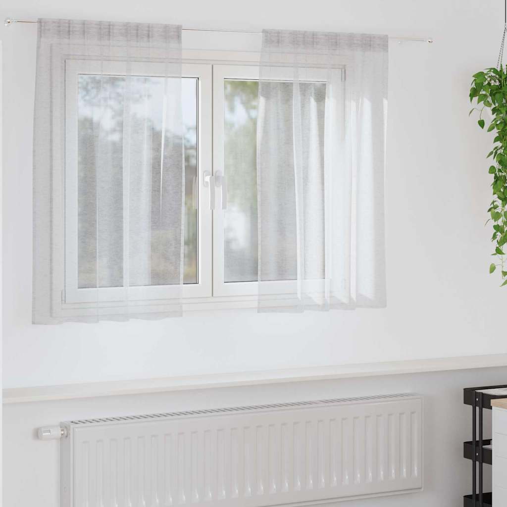 JUNG Vida Voile-Vorhang 2 pcs Hellgrau 140 x 140 cm Polyester