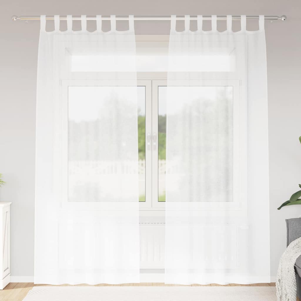 JUNG Vida Voile-Vorhang mit Vorhängen 2 pcs Weiß 225 x 140 cm Polyester