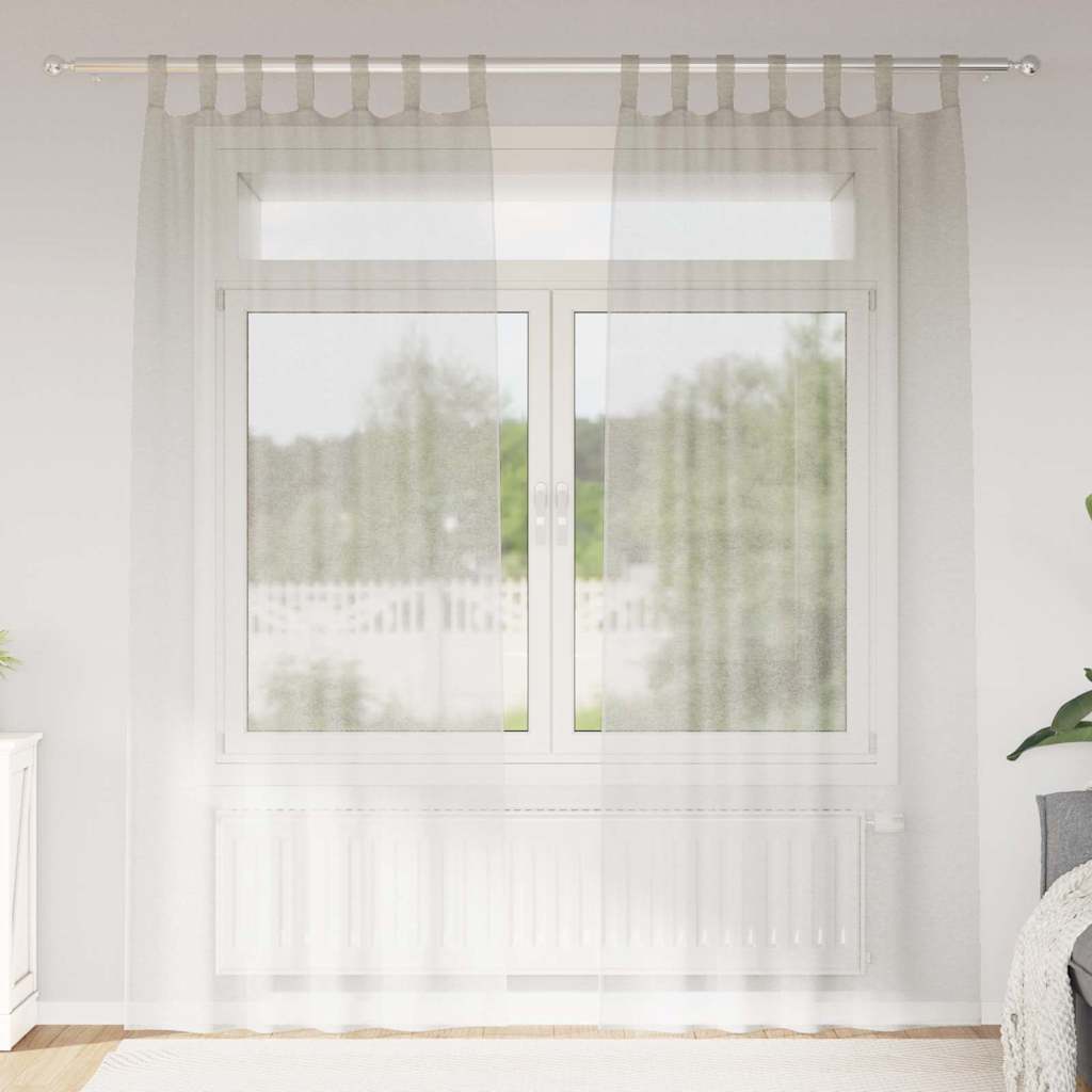 JUNG Vida Voile-Vorhang mit Vorhängen 2 pcs Creme 245 x 140 cm Polyester