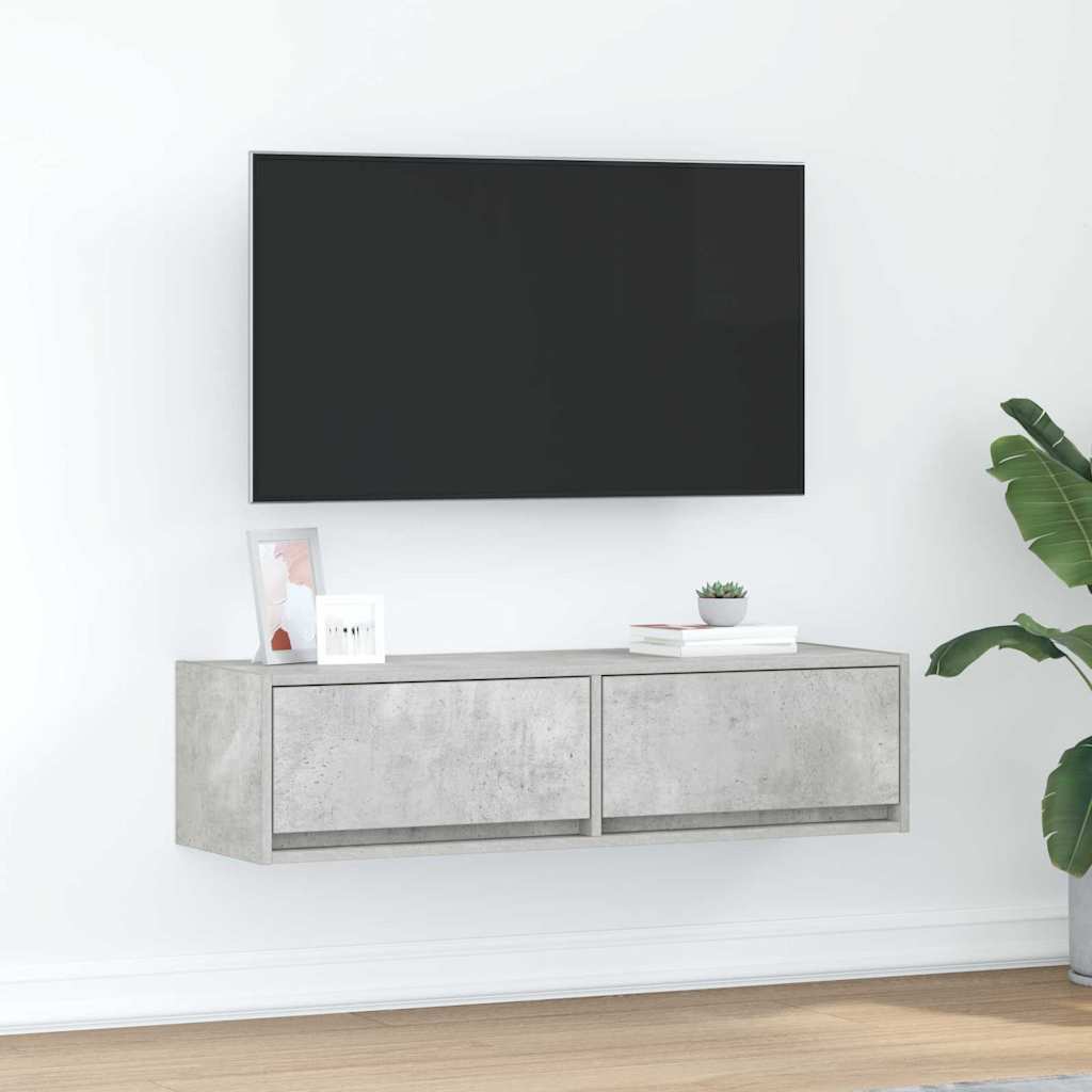 JUNG Vida TV-Schränk Betongrau 100 x 31 x 25,5 cm Holzwerkstoff