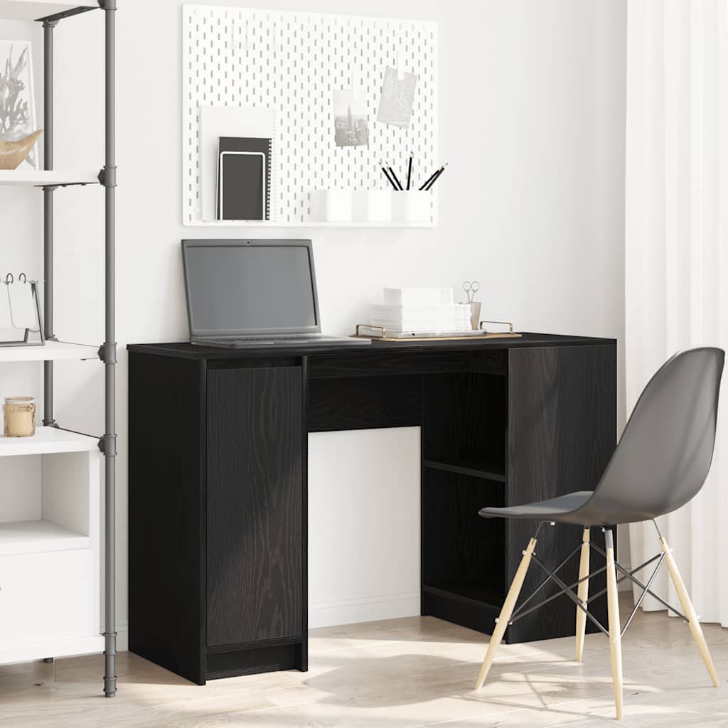 JUNG Vida Schreibtisch Schwarz Eichen-Optik 120x42x76 cm Holzwerkstoff