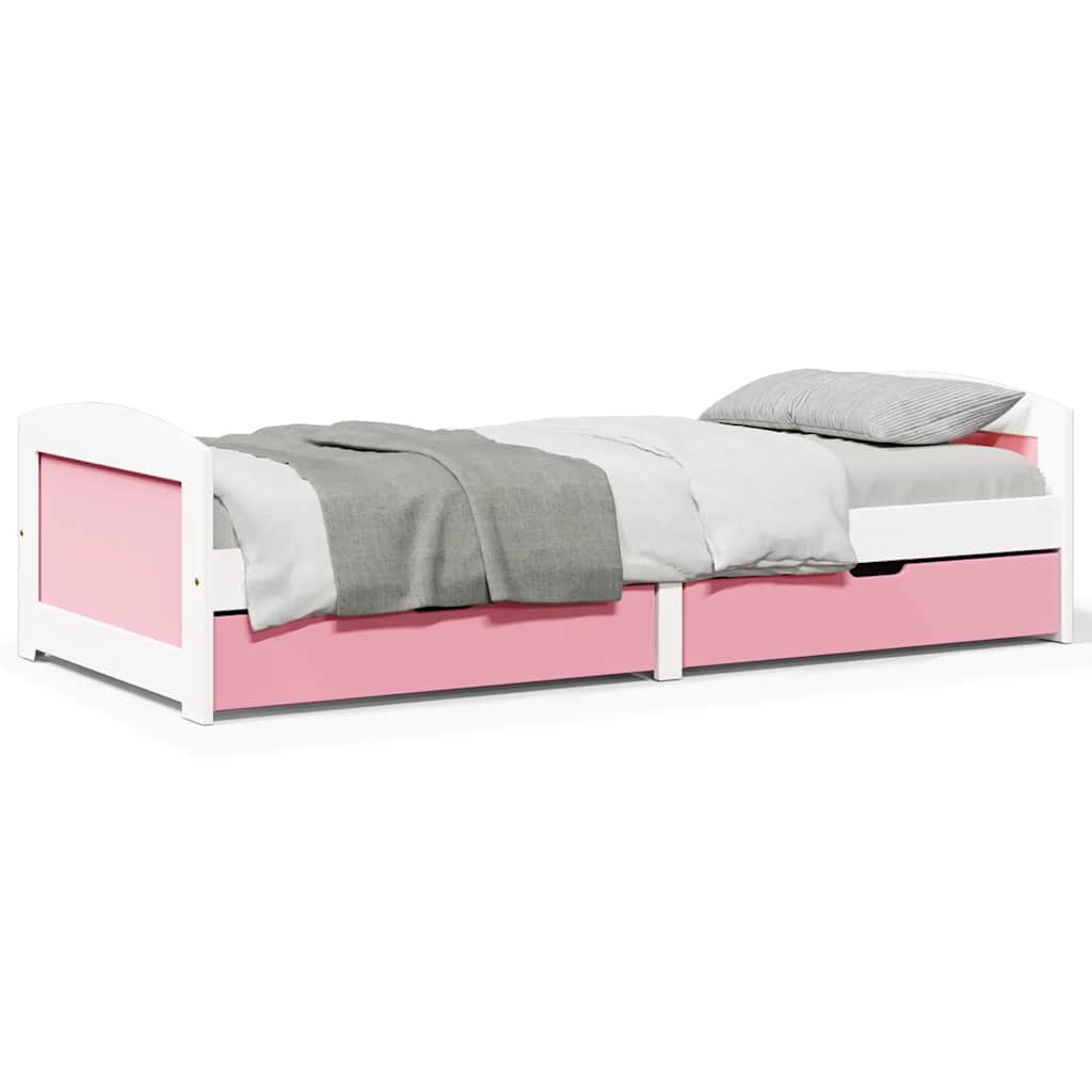 JUNG Vida Tagesbett mit 2 Schubladen ohne Matratze Weiß Rosa 90x200cm