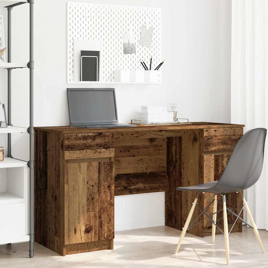 JUNG Vida Schreibtisch mit Regal Altholz 140 x 49 x 76 cm Holzwerkstoff