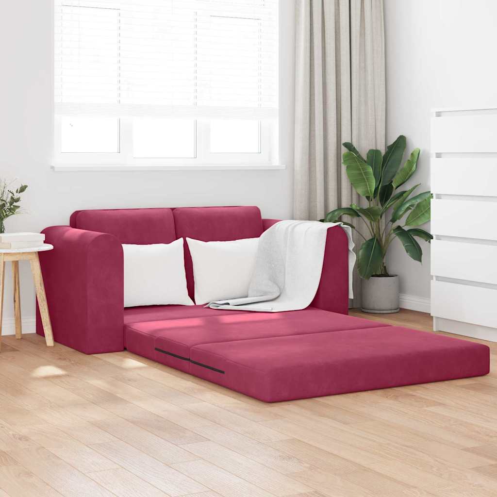 JUNG Vida Schlafsofa 60cm Weinrot Samt
