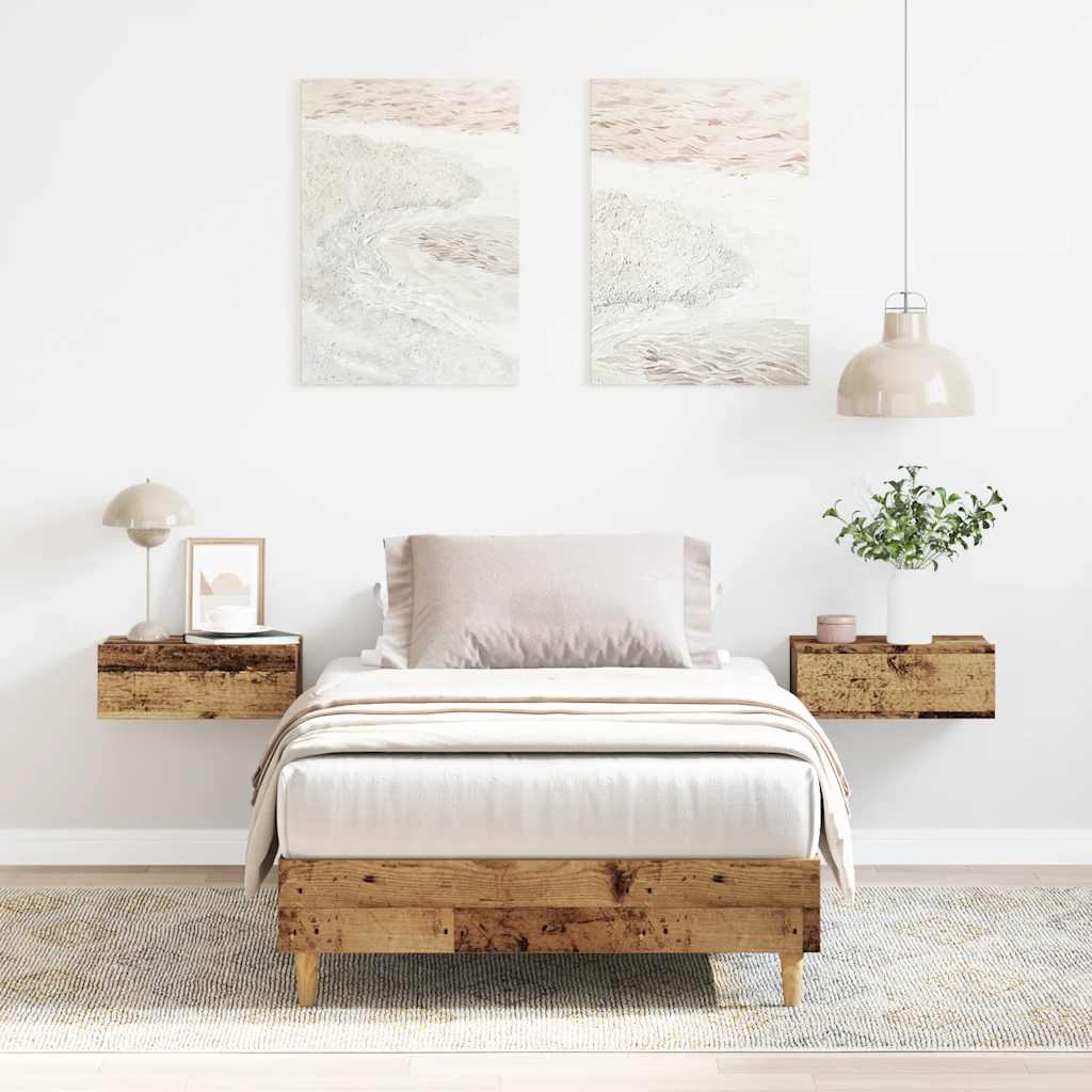 JUNG Vida Bettgestell ohne Matratze Altholz-Optik 90x190cm Holzwerkstoff