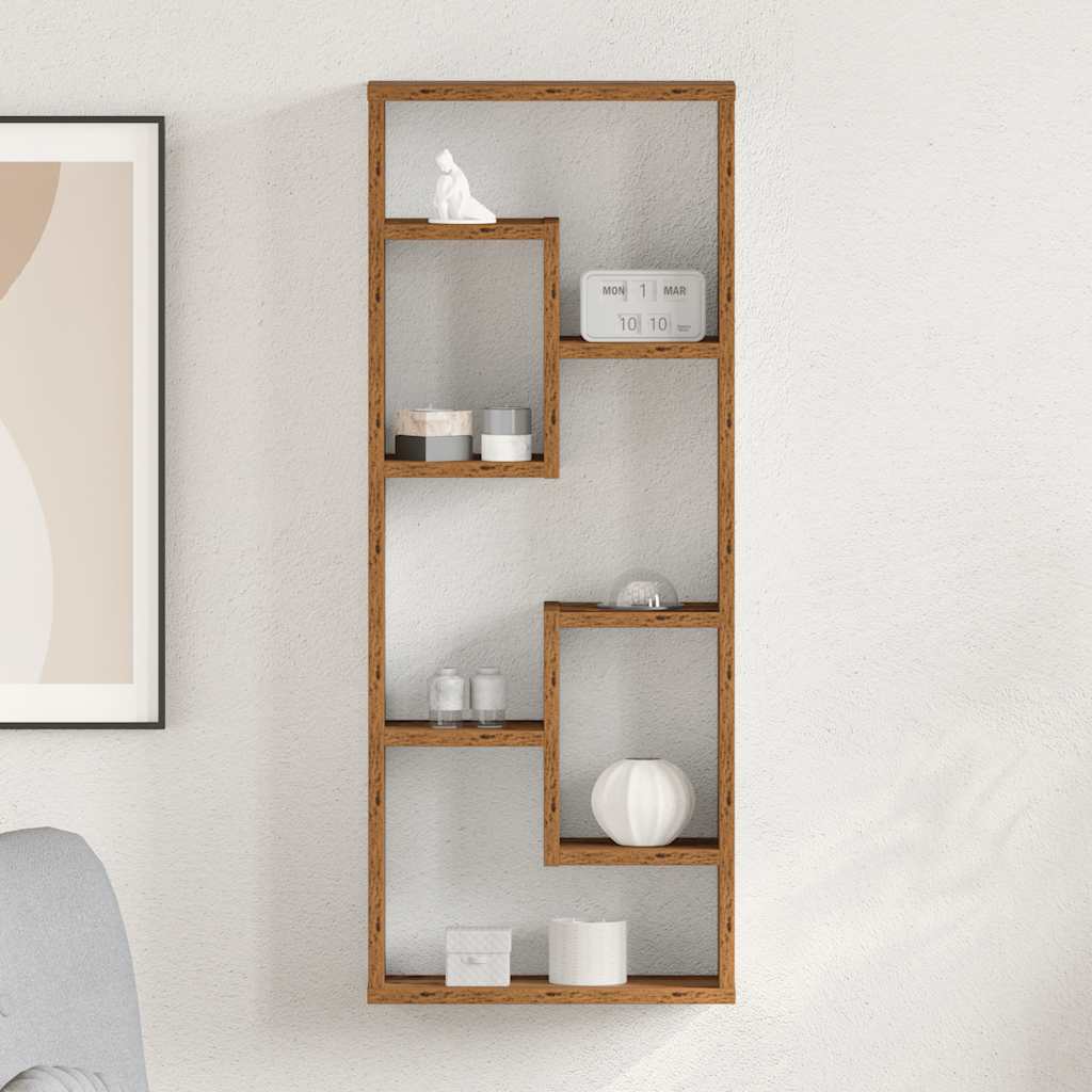 JUNG Vida Wandregal Altholz-Optik 36x16x90 cm Holzwerkstoff