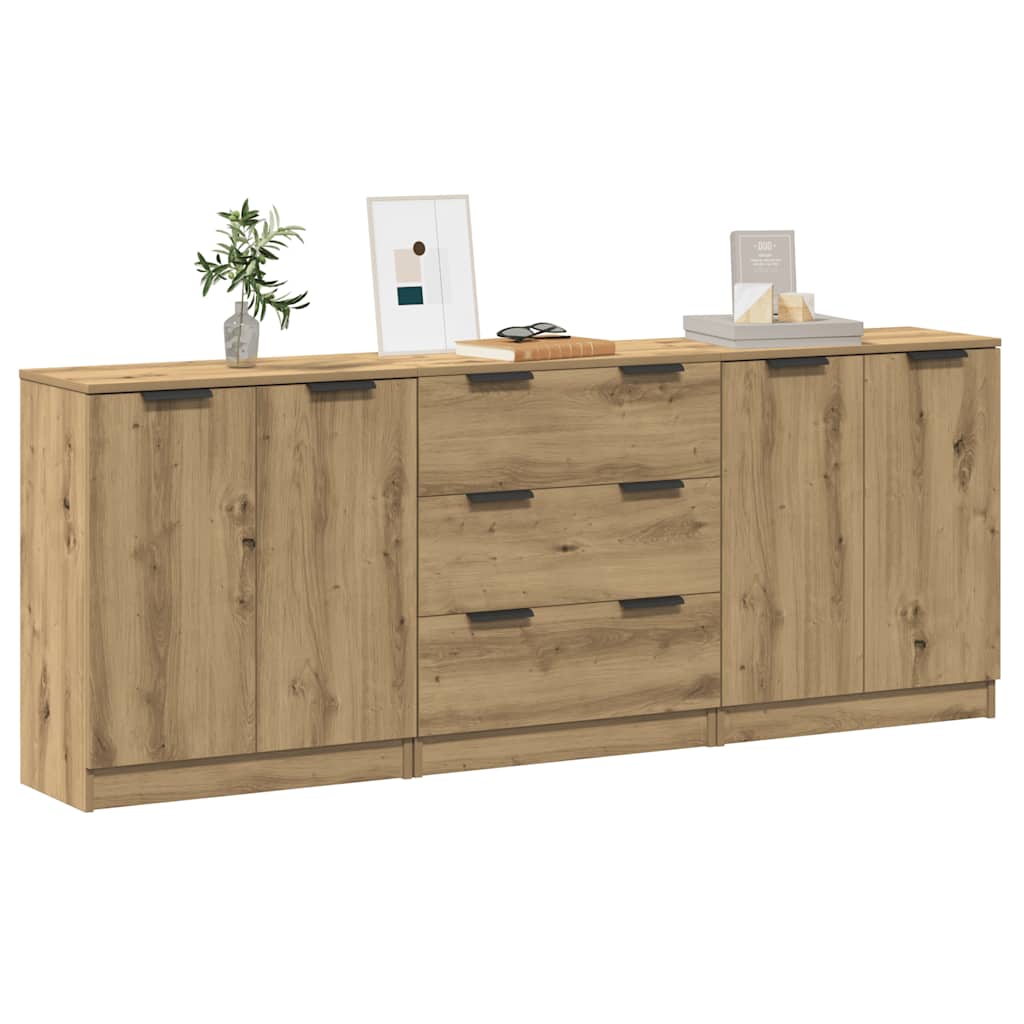 JUNG Vida Sideboards 3 Stk. Artisan-Eiche 60x30x70 cm Holzwerkstoff