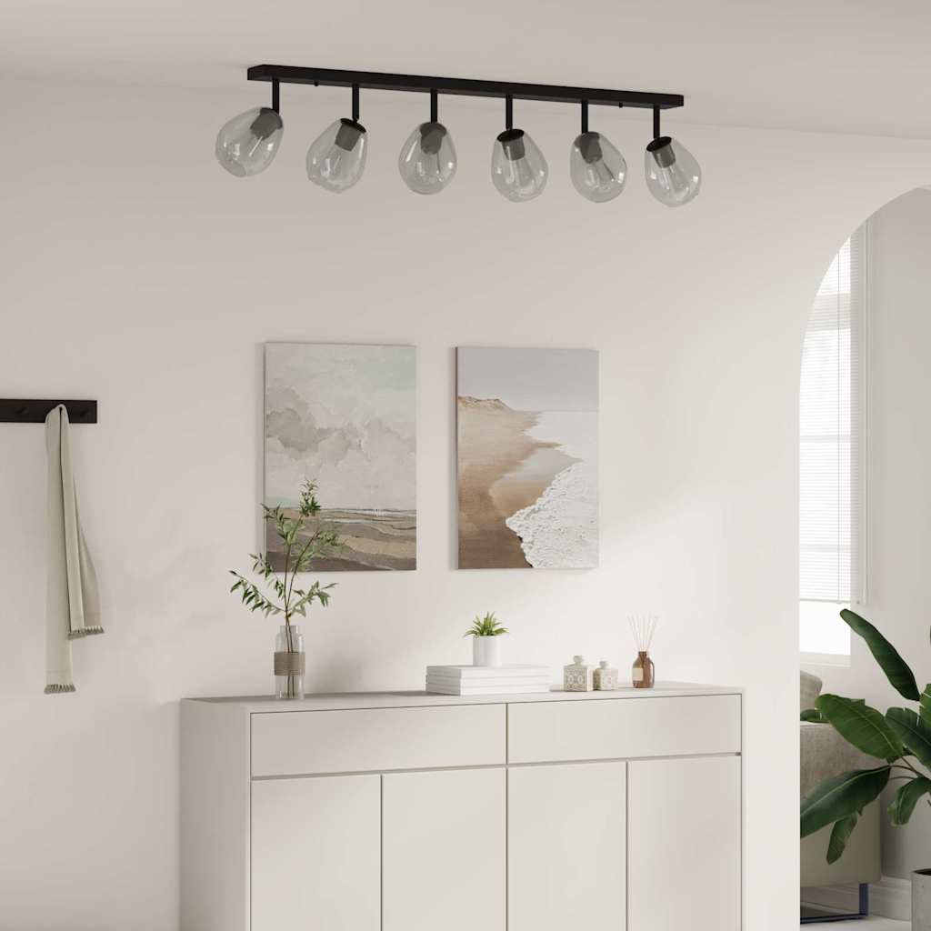 JUNG Vida Deckenstrahler Schwarz 110,5 x 13 x 26 cm Glas und Metall