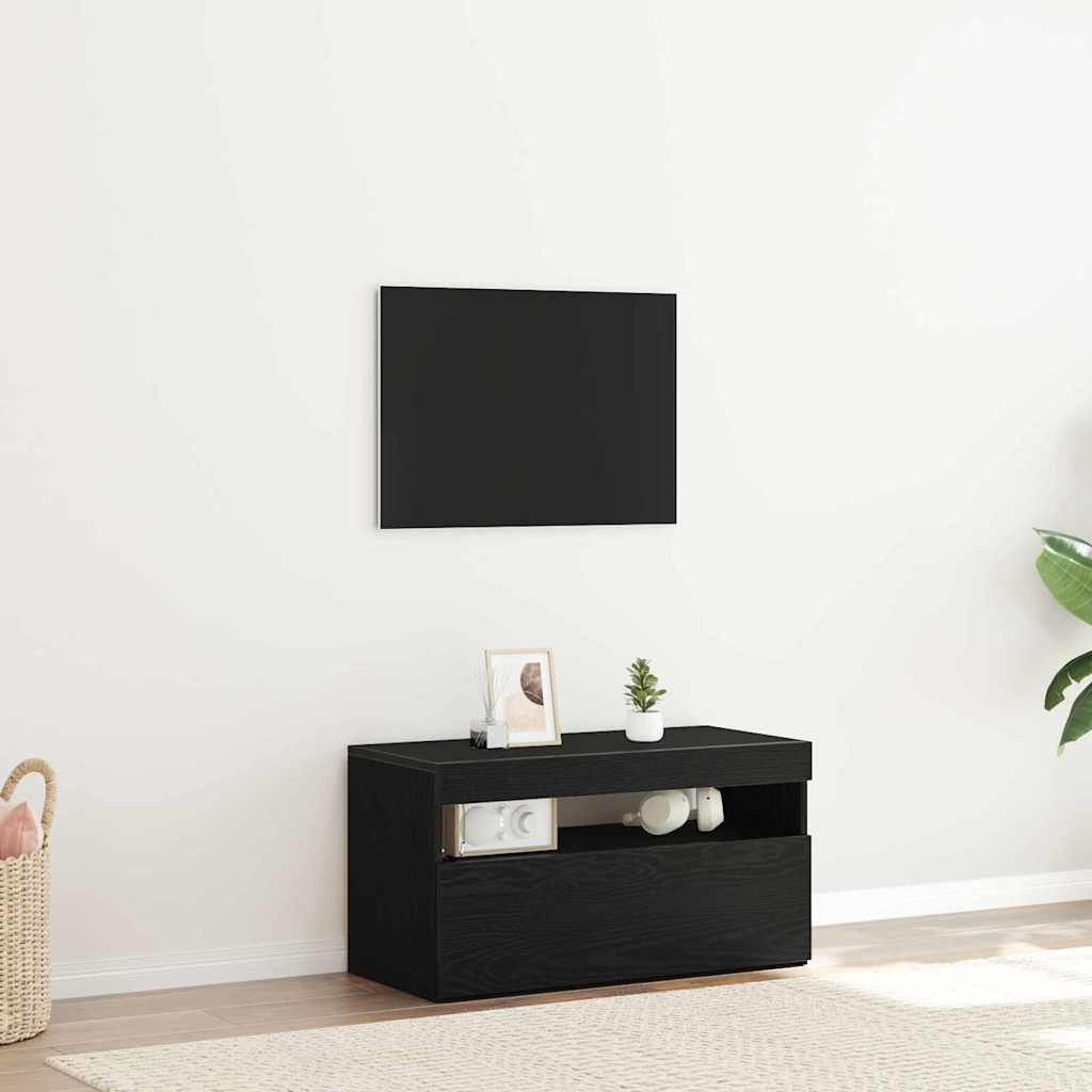 JUNG Vida TV-Schränk Schwarz Eichen-Optik 75 x 35 x 40 cm Holzwerkstoff