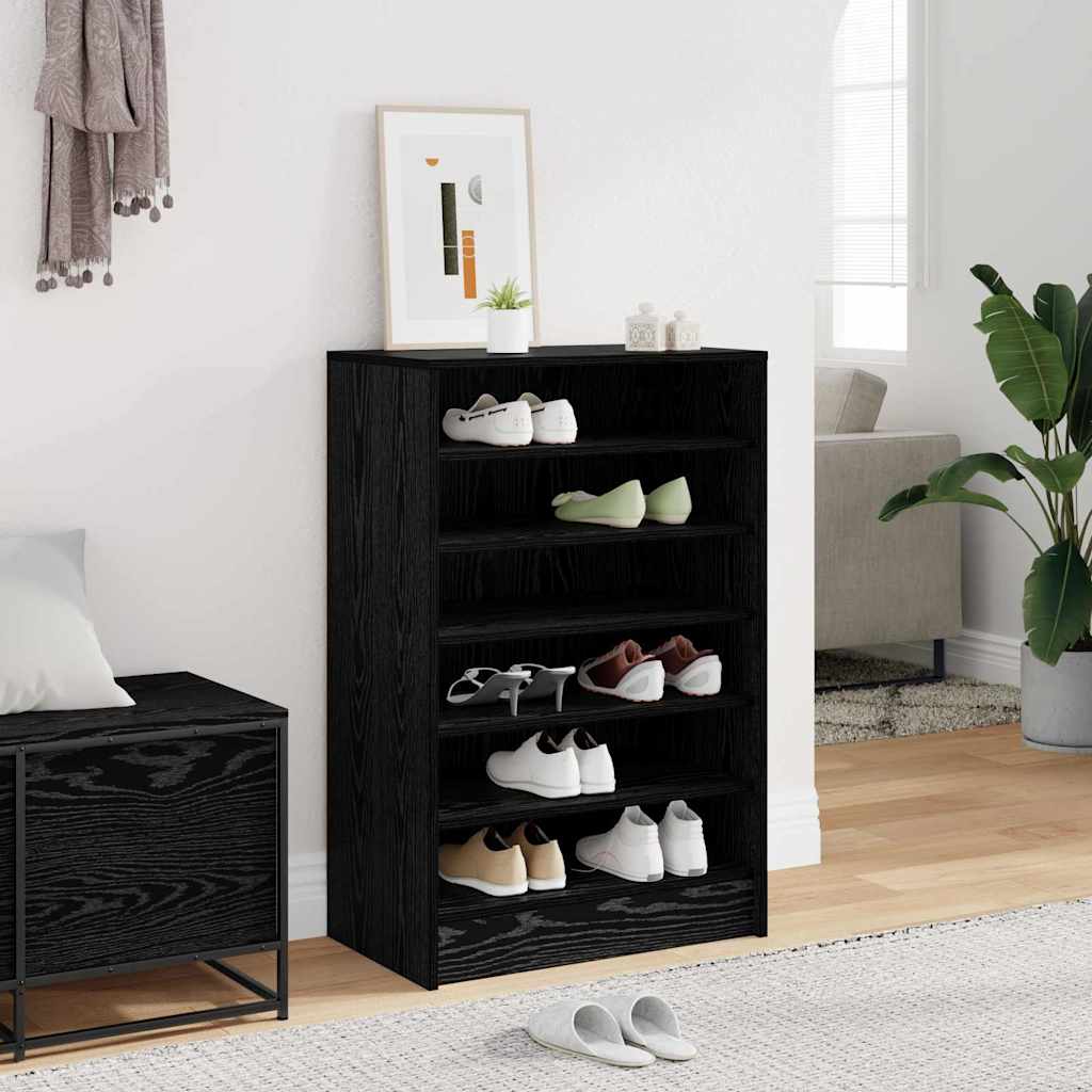 JUNG Vida Schuhschrank Schwarz Eichen-Optik 60 x 35 x 92 cm Holzwerkstoff