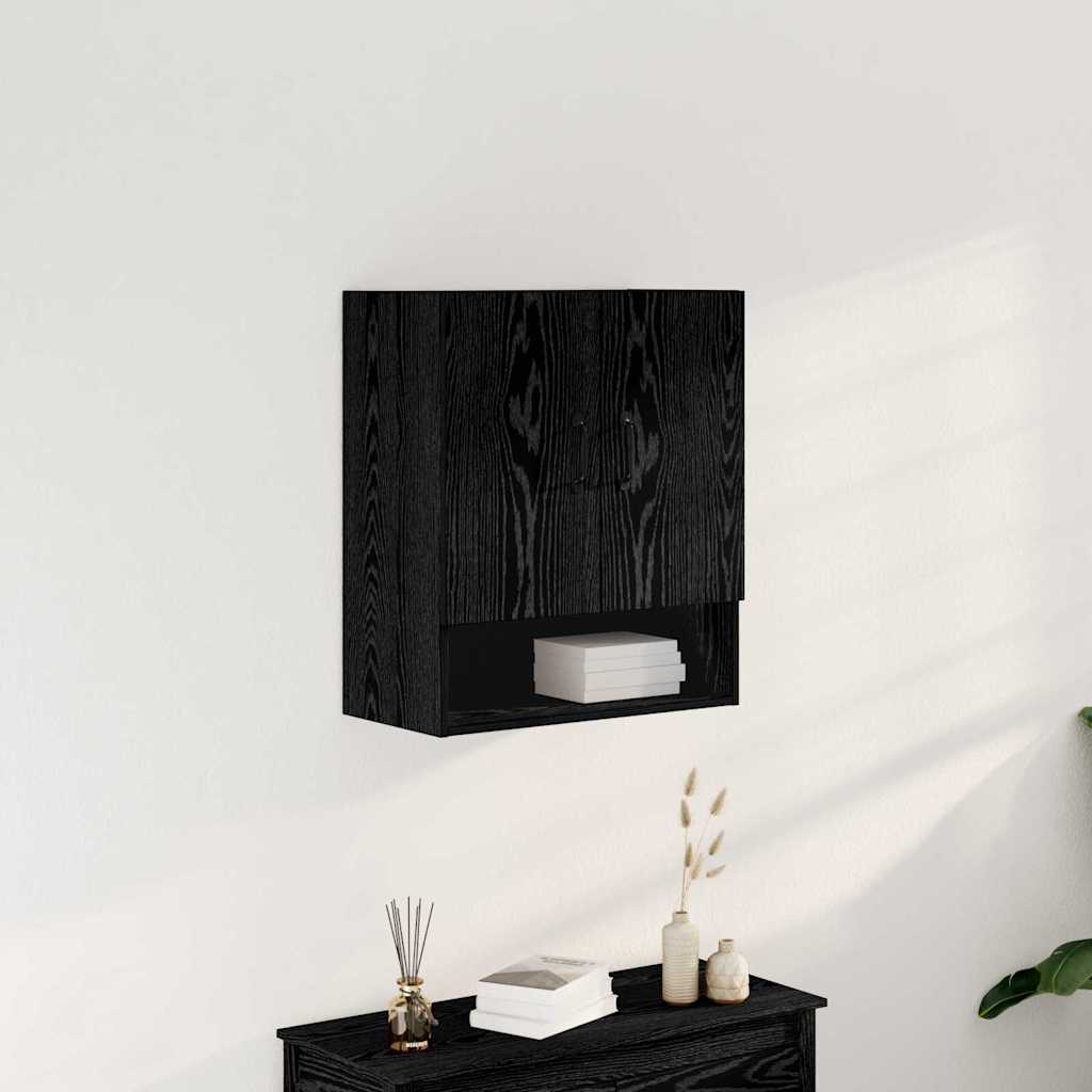 JUNG Vida Wandschrank Schwarz Eichen-Optik 60 x 30 x 70 cm Holzwerkstoff