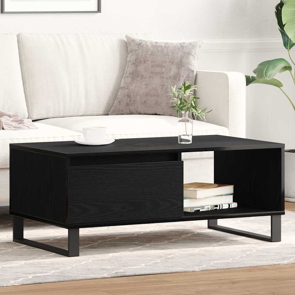 JUNG Vida Couchtisch Schwarz Eichen-Optik 90 x 50 x 36,5 cm Holzwerkstoff