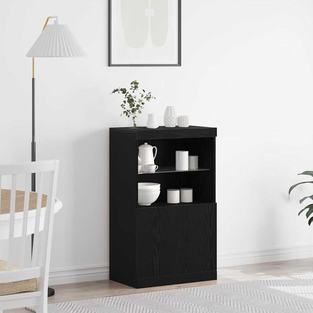 JUNG Vida LED-Sideboard Schwarz 60 x 37 x 100 cm Holzwerkstoff