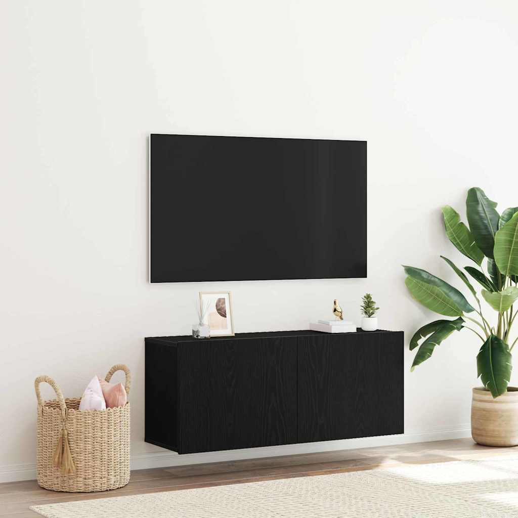 JUNG Vida TV-Schrankset Schwarz Eichen-Optik 100 x 30 x 41 cm
