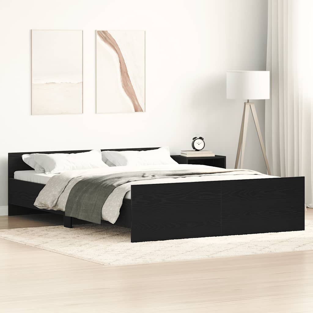 JUNG Vida Bettgestell ohne Matratze Schwarz Eichen-Optik 120x190 cm