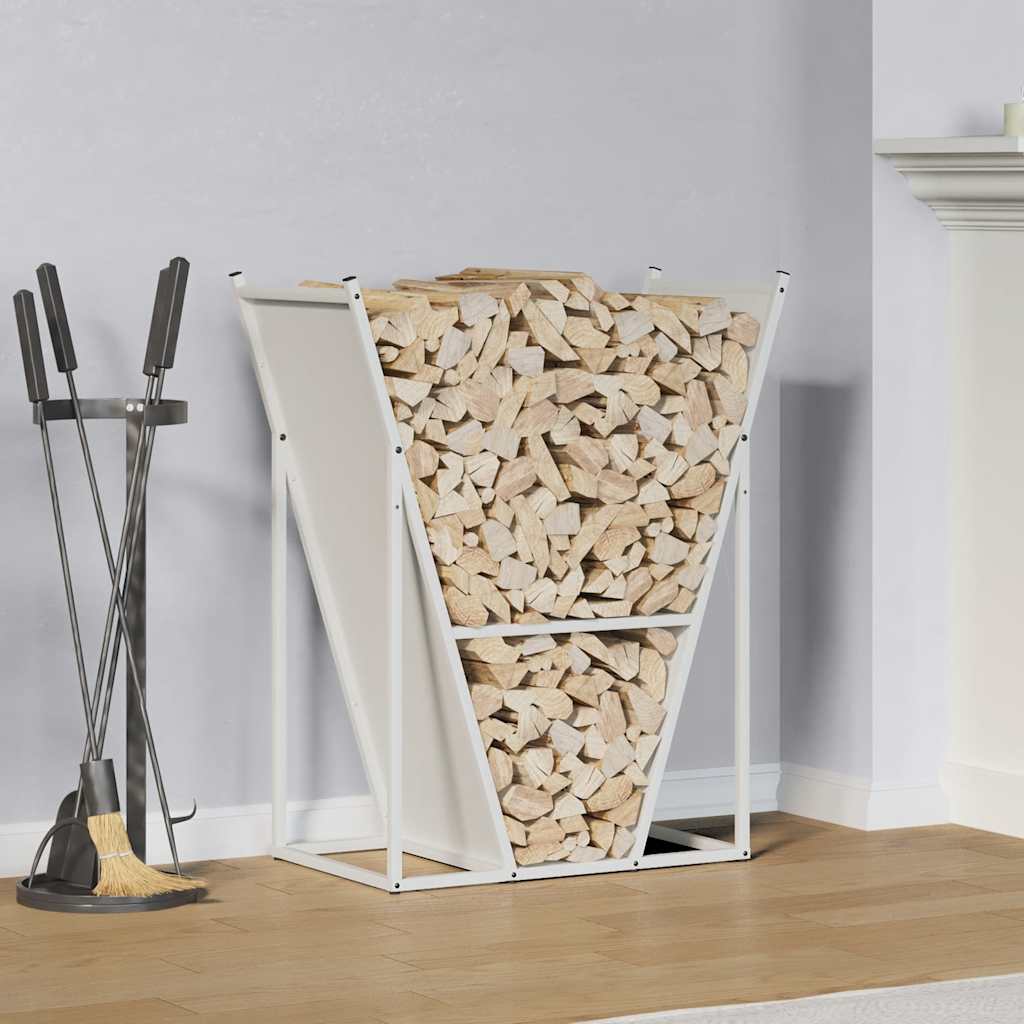 JUNG Vida Brennholzregal Weiß 69,5x35x81 cm Kaltgewalzter Stahl
