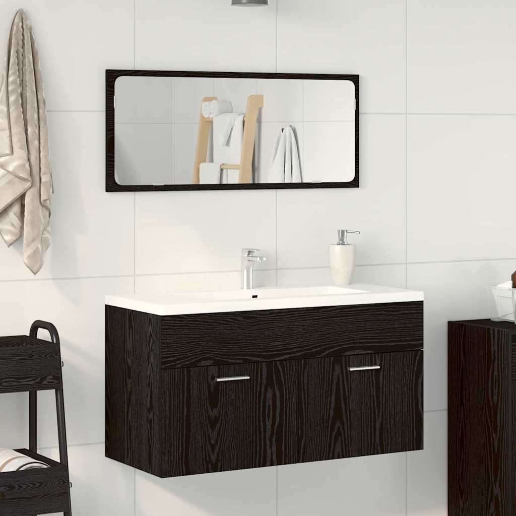 JUNG Vida Badezimmermöbel-Set 2 pcs Schwarz Eichen-Optik Holzwerkstoff