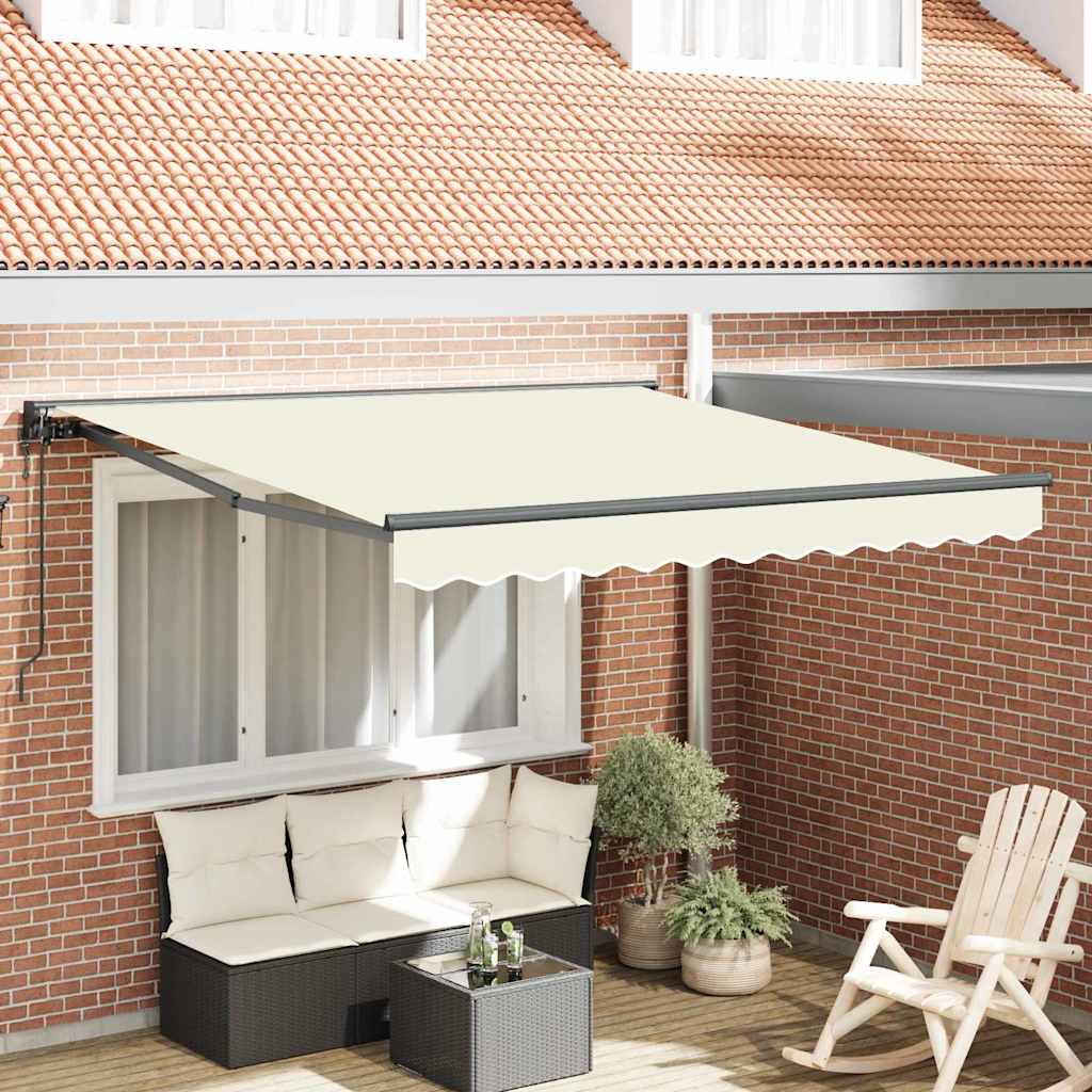 JUNG Vida Einziehbare Markise Creme 300 x 250 cm Polyester und Metall