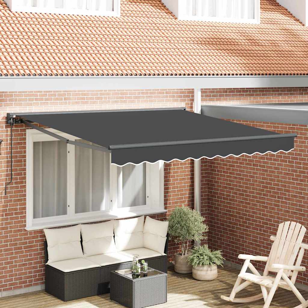 JUNG Vida Einziehbare Markise Anthrazit 300 x 250 cm Polyester und Metall